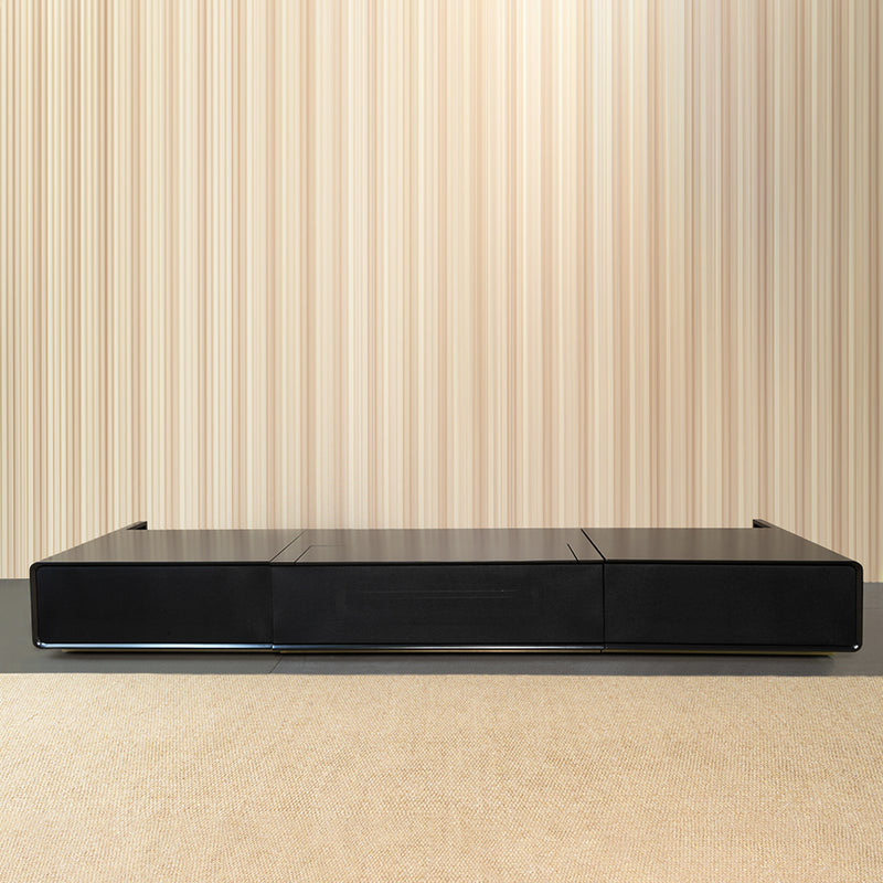 Modern Electric Black TV Stand with Retractable Ultra-short Throw Projector Platform