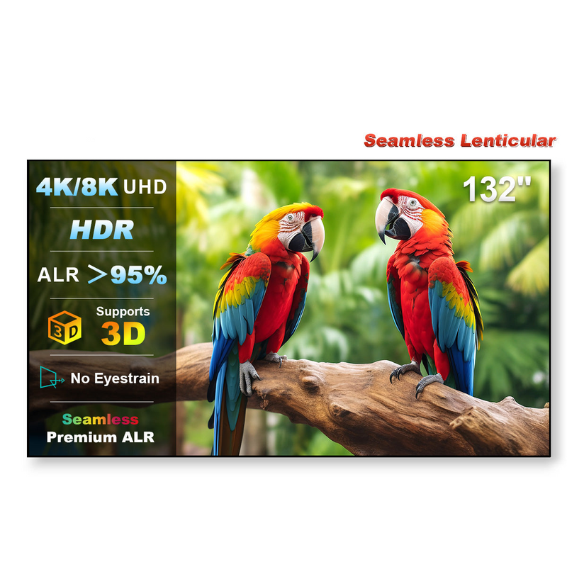 132 Inch Shore Seamless Lenticular 4K UST ALR Projector Screen