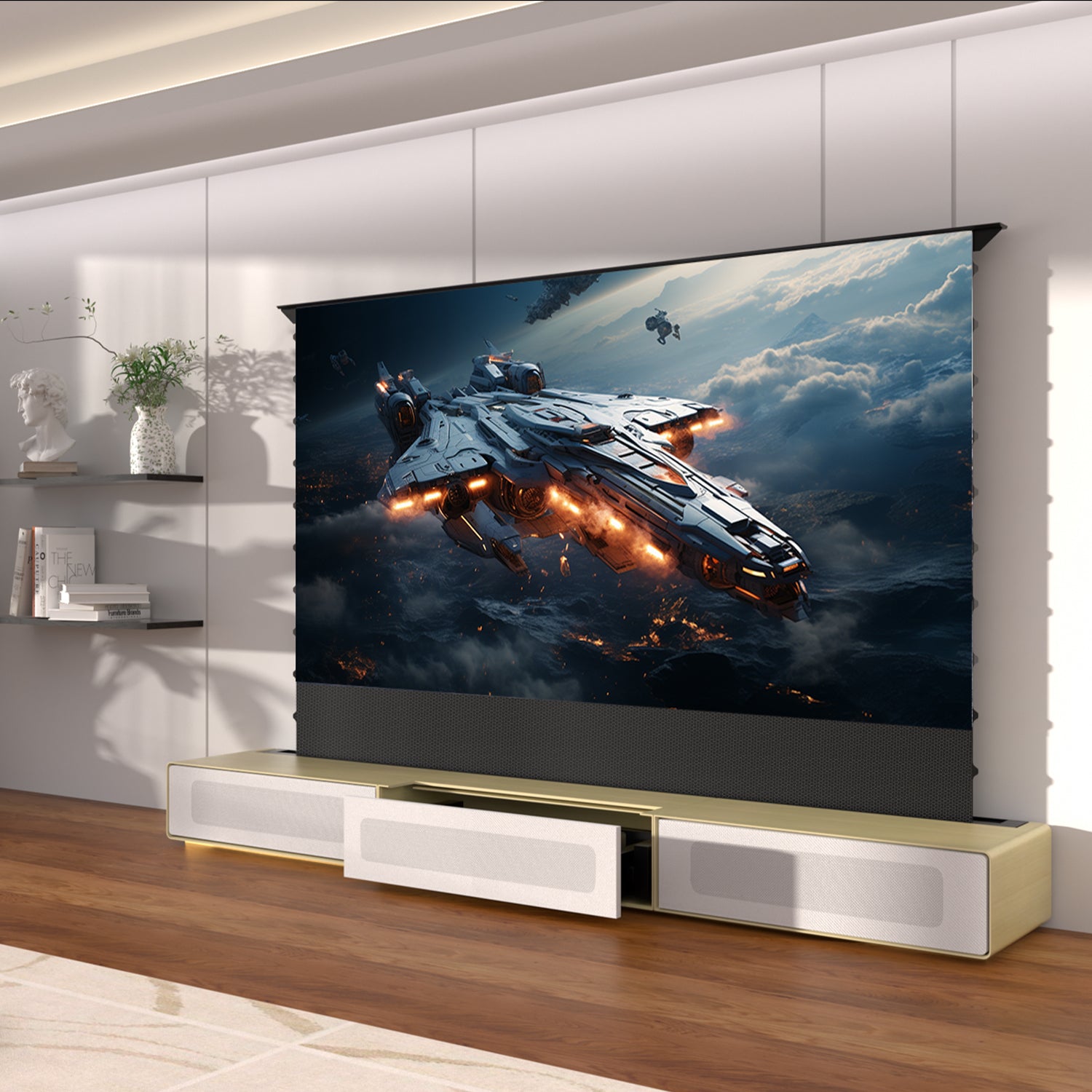 Shore Rolatv Rollible Matte TV Maintomize (pre-assemblato)