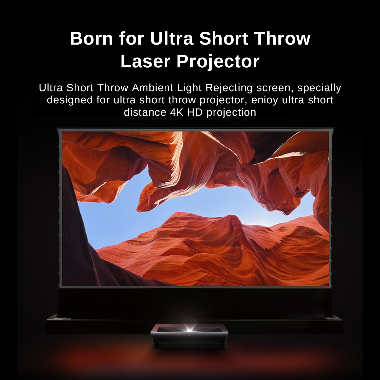 Shore ROLATV Rollable Floor Rising Screen For Ultra Short Throw Projector(Pre-assembled)
