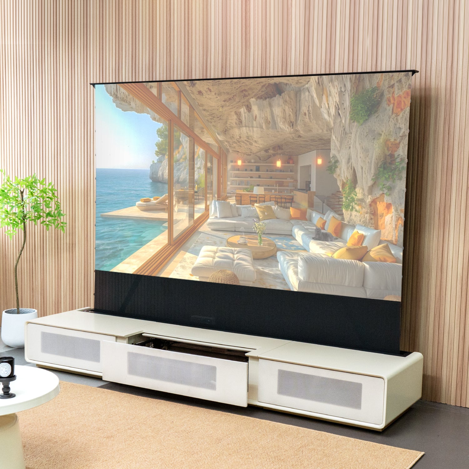 Shore ROLATV Rollable Laser Matte TV Cabinet (Pre-assembled)