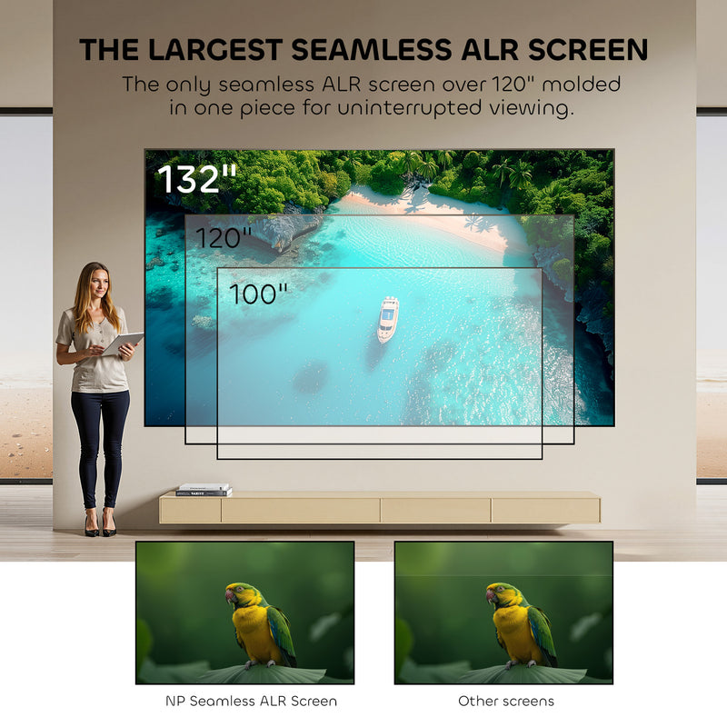 132 Inch Shore Seamless Lenticular 4K UST ALR Projector Screen