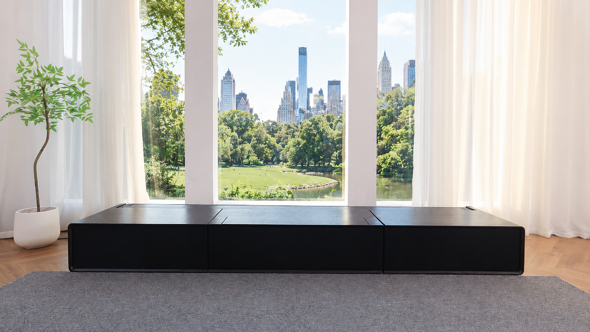 Shore cabinet with New York Central Park window view