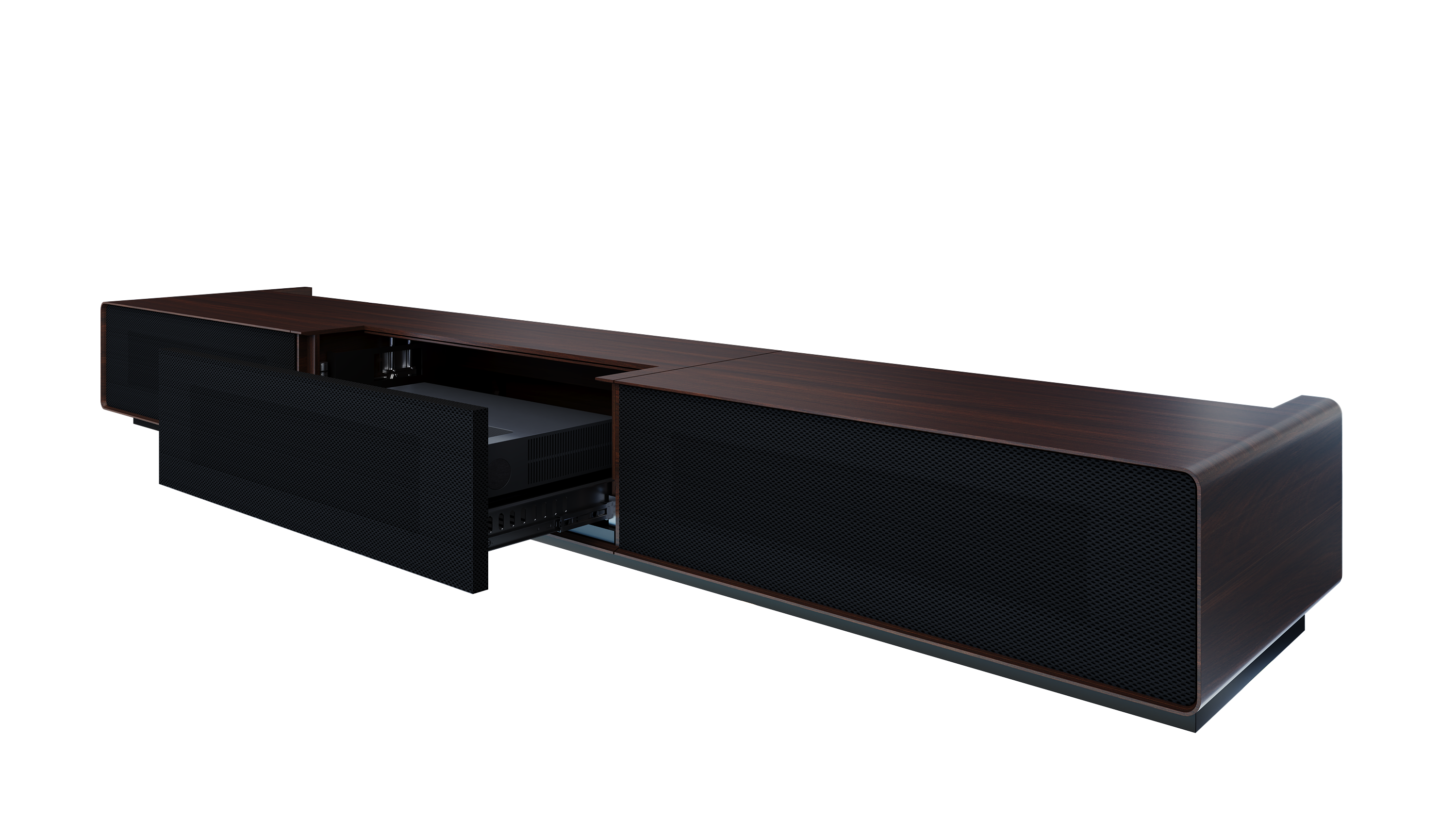 Shore Walnut Matte Motorized UST Laser TV Cabinet (Pre-assembled)