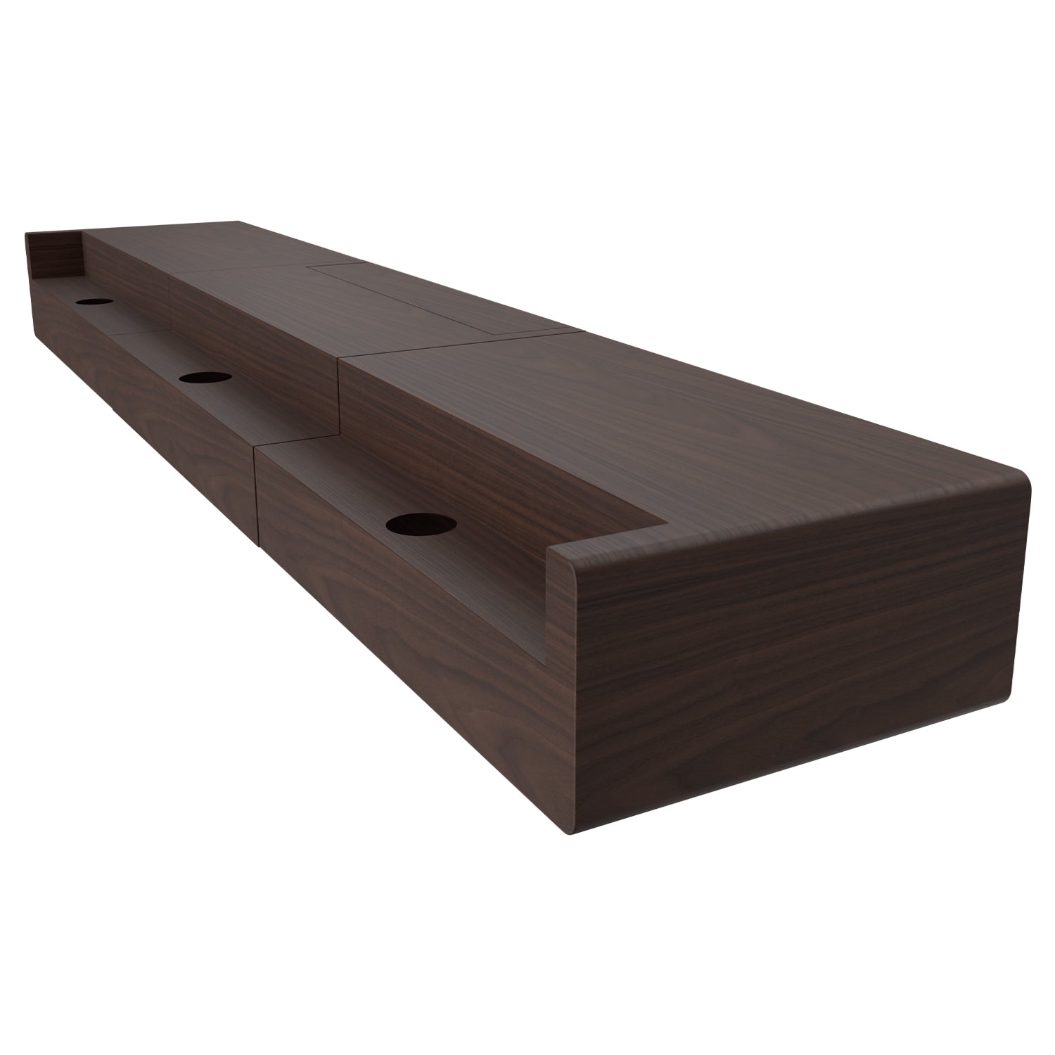 Shore Walnut Matte Motorized UST Laser TV Cabinet (Pre-assembled)