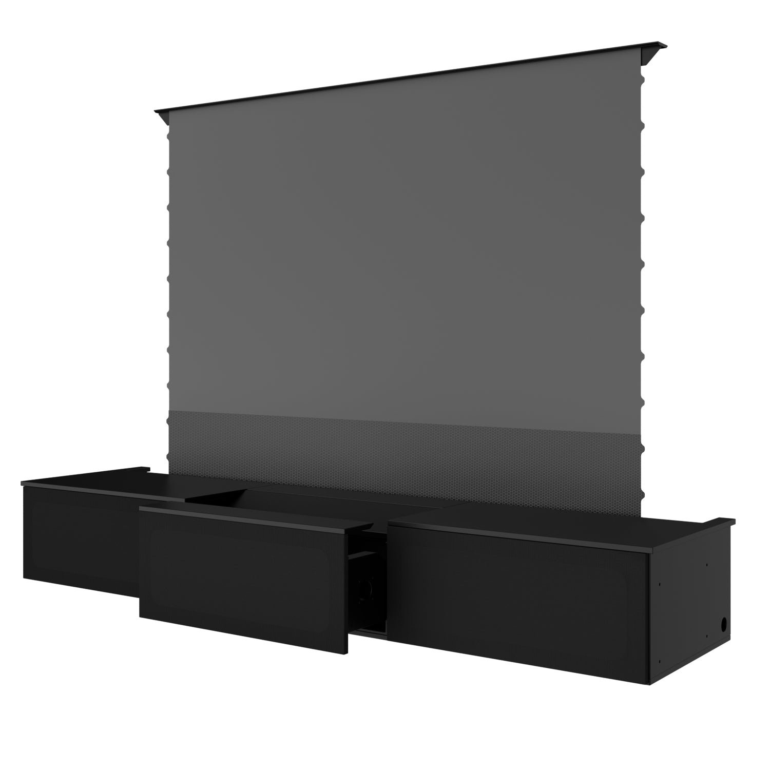 Shore 100-120" Black Motorized Laser TV Flat Pack Cabinet